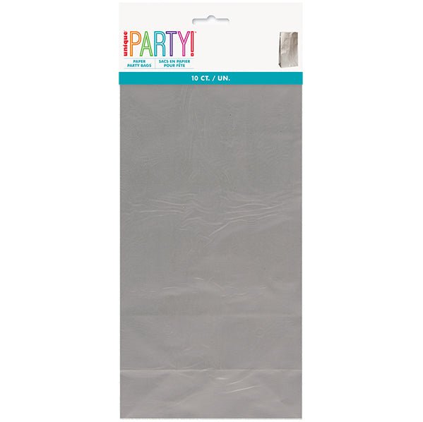 Paper Bags - Silver (Pack of 10) - The Party Marketplace