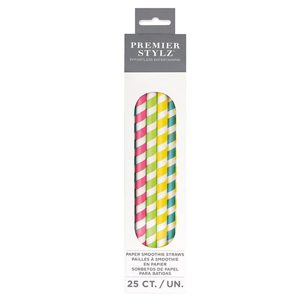 Paper Smoothie Straws - Assorted Colours (Pack of 25) - The Party Marketplace