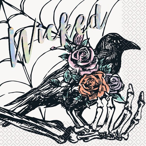 Pastel Hauntings "Wicked" Foil Stamped Luncheon Napkins (Pack of 16) - The Party Marketplace