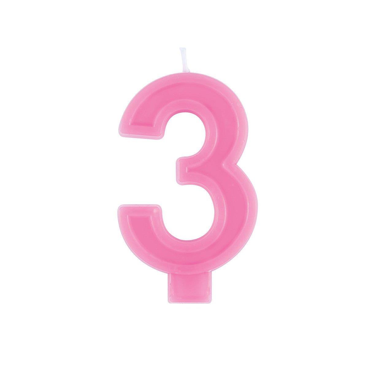 Pastel Pink Numeral Candle - 3 - The Party Marketplace