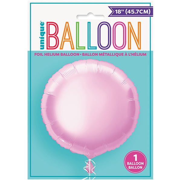 Pastel Pink Round Foil Balloon 45cm - The Party Marketplace