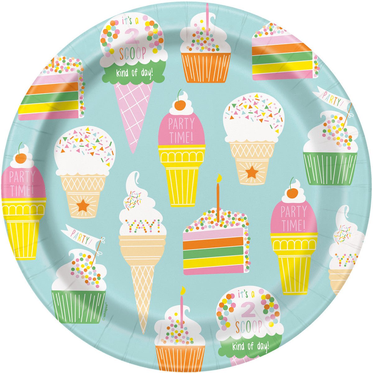 Pastel Rainbow Birthday Paper Plates 23cm (Pack of 8) - The Party Marketplace