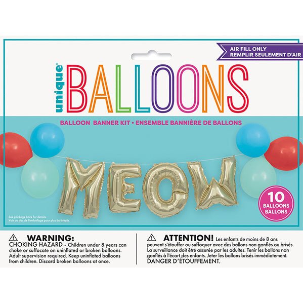 Pawty Animal "Meow" Foil Letter Balloon Kit - The Party Marketplace