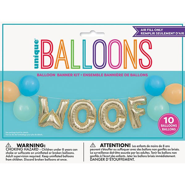 Pawty Animal "Woof" Foil Letter Balloon Kit - The Party Marketplace