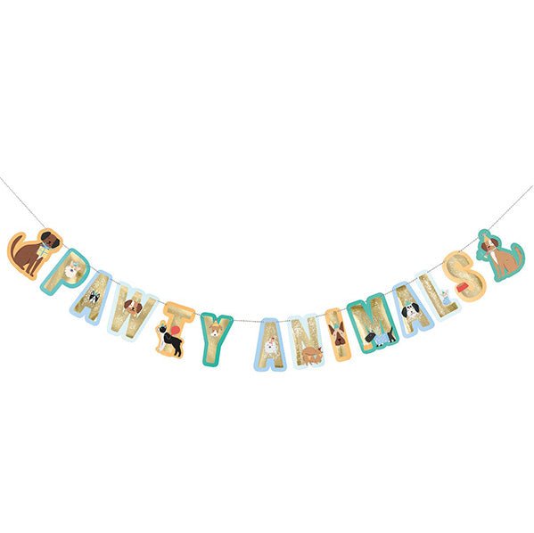 "Pawty Animals" Foil Stamped Letter Banner - 2.74m - The Party Marketplace