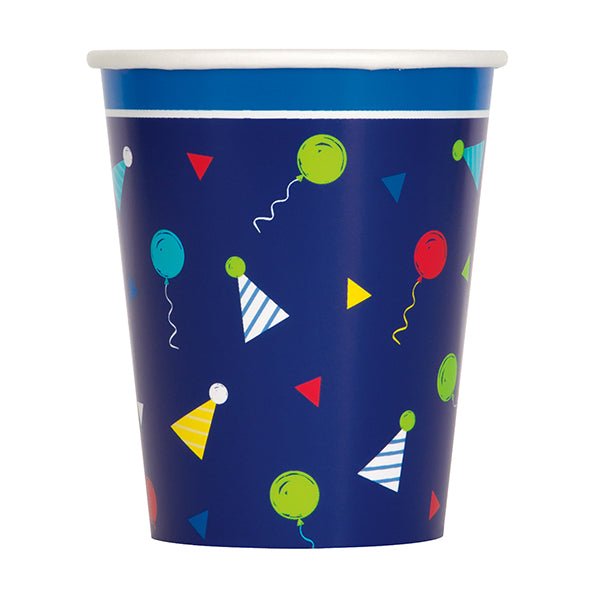 Peppy Birthday Paper Cups 270ml (Pack of 8) - The Party Marketplace