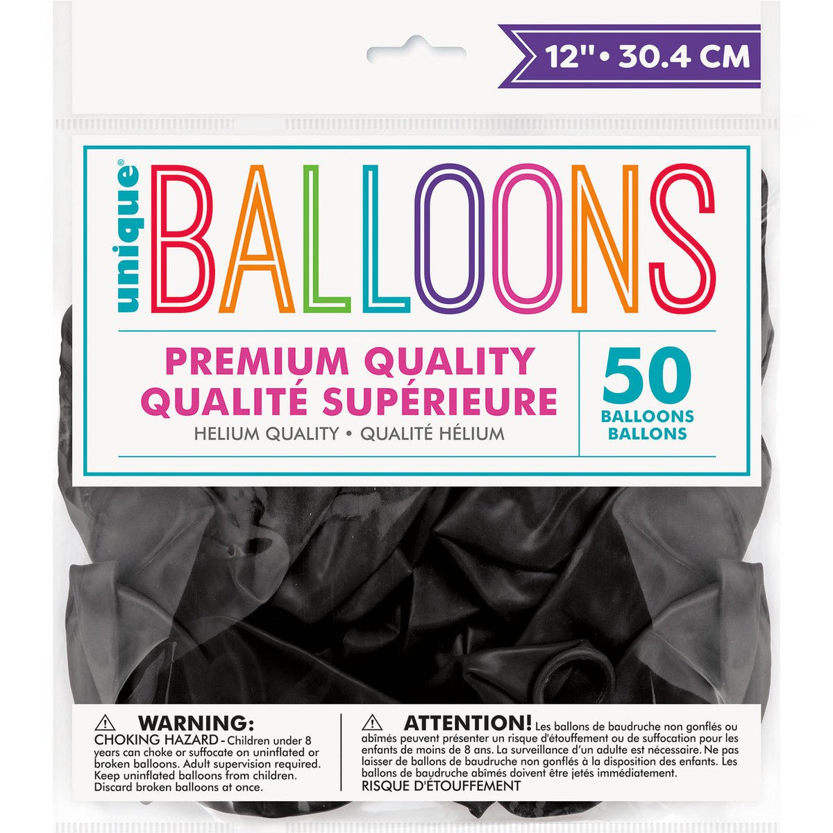 Phantom Black Premium Balloons 30cm (Pack of 50) - The Party Marketplace