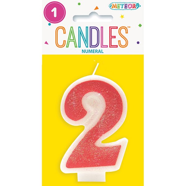 Pink Numeral Candle - 2 - The Party Marketplace