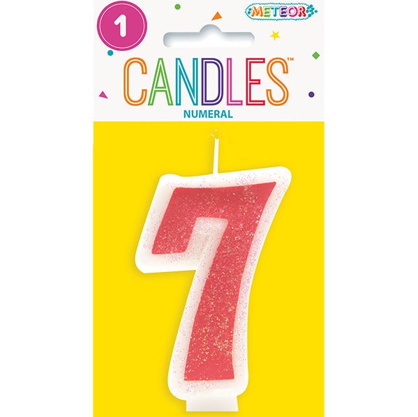 Pink Numeral Candle - 7 - The Party Marketplace