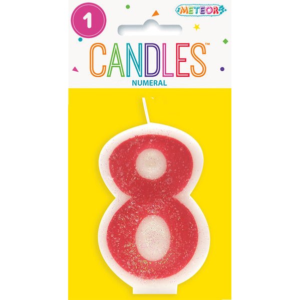 Pink Numeral Candle - 8 - The Party Marketplace