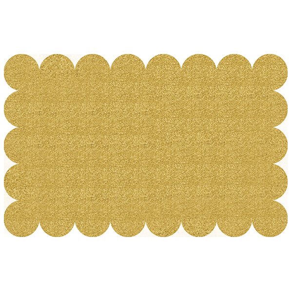 Plastic Gold Glitter Scalloped Placemats (Pack of 8) - The Party Marketplace