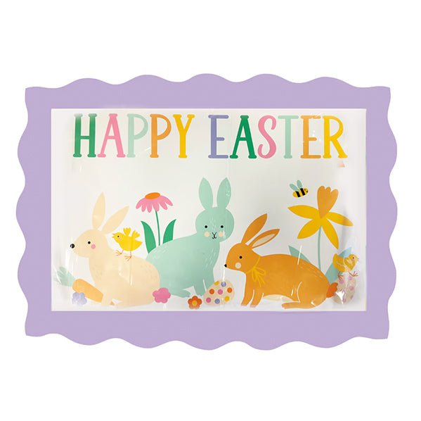 Playful Easter Scalloped Edge Cardboard Serving Tray - The Party Marketplace