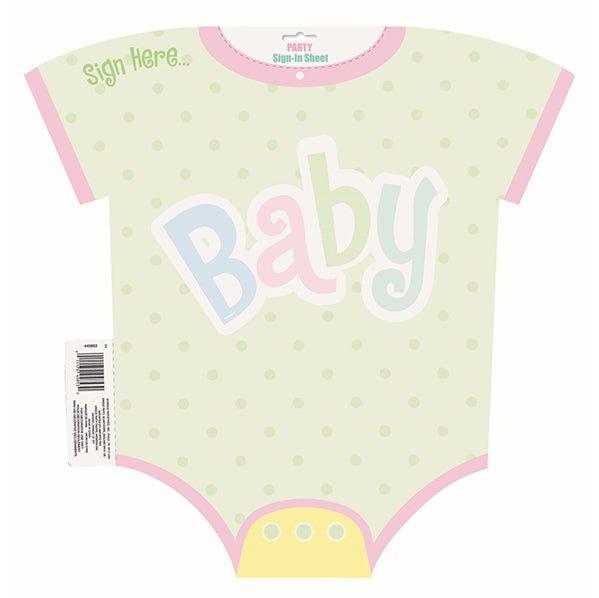 Polka Dots Baby Shower Sign Here Cutout - The Party Marketplace
