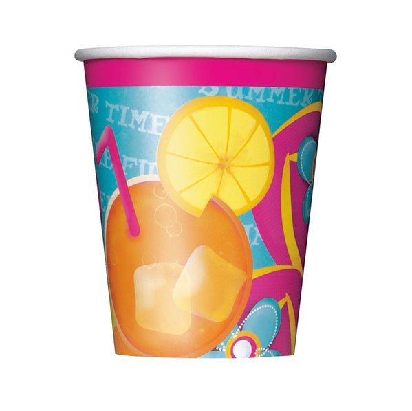 Pool Party Paper Cups 270ml (Pack of 8) - The Party Marketplace