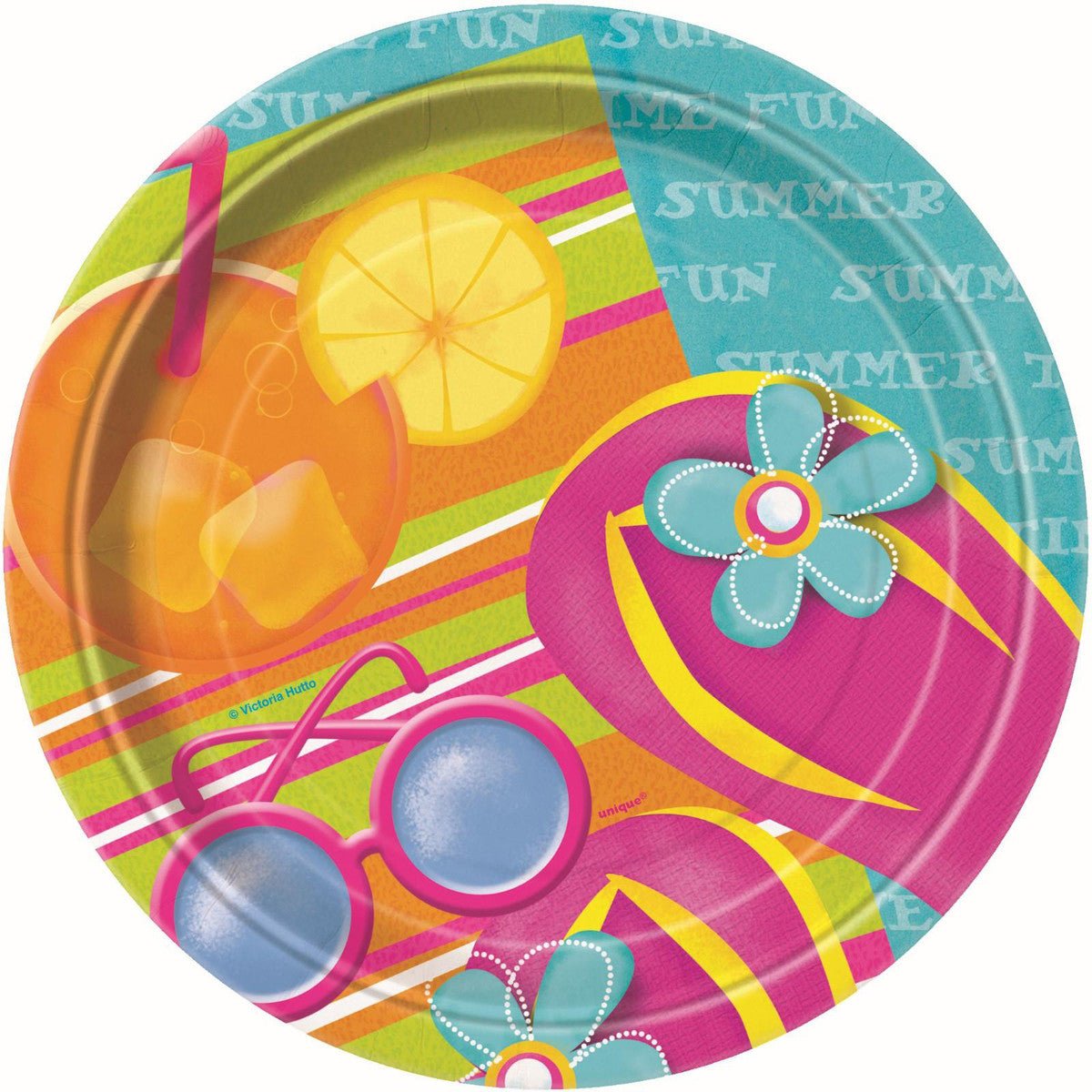 Pool Party Paper Plates 18cm (Pack of 8) - The Party Marketplace