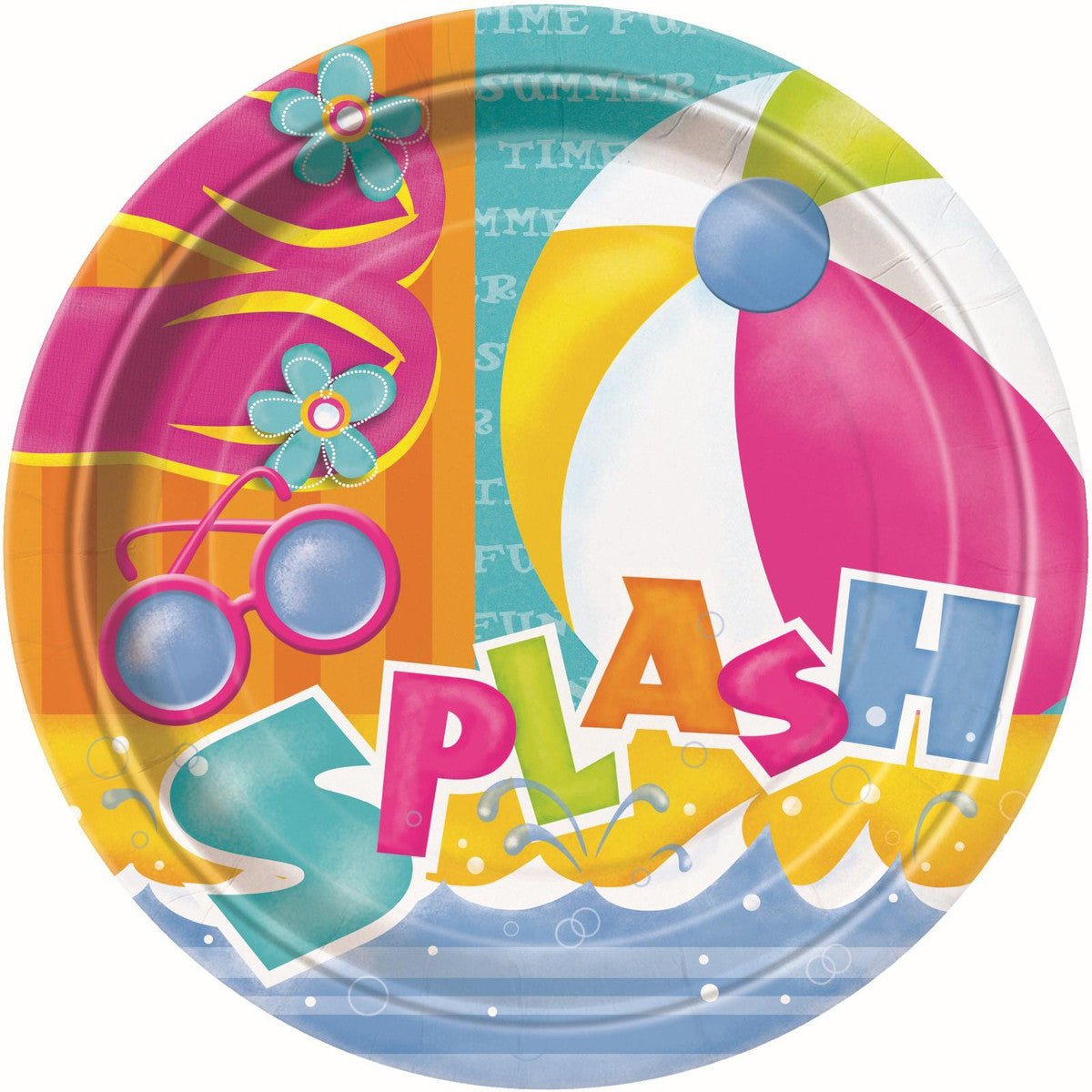 Pool Party Paper Plates 23cm (Pack of 8) - The Party Marketplace