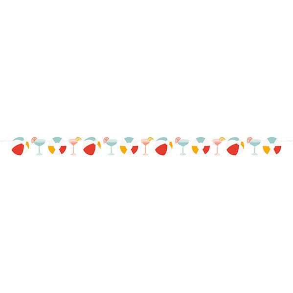 Poolside Summer Cutout Garland (2.74m) - The Party Marketplace