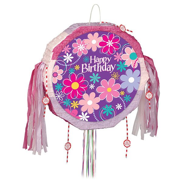 Pop Out Pull String Piñata - Birthday Blossom - The Party Marketplace