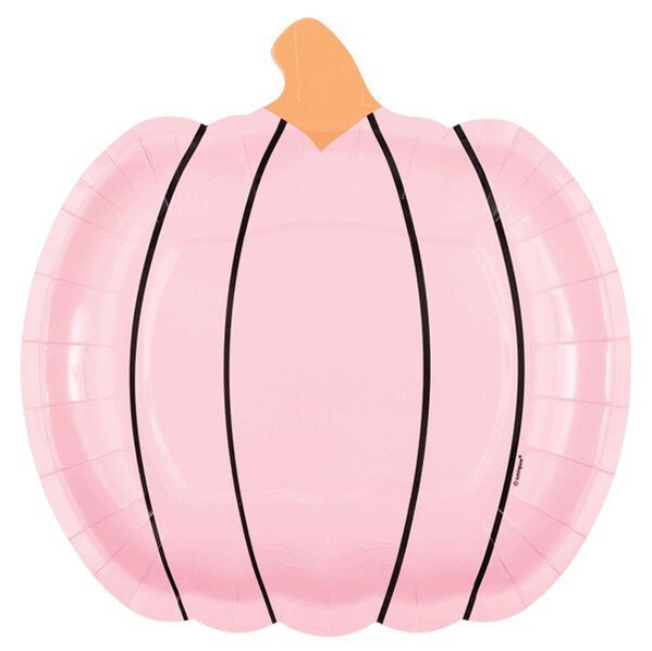 Posh Halloween Pumpkin Shaped Paper Plates 22cm (Pack of 8) - The Party Marketplace