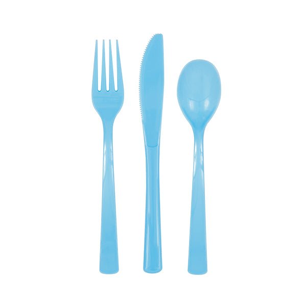 Powder Blue Assorted Cutlery (Pack of 18) - The Party Marketplace