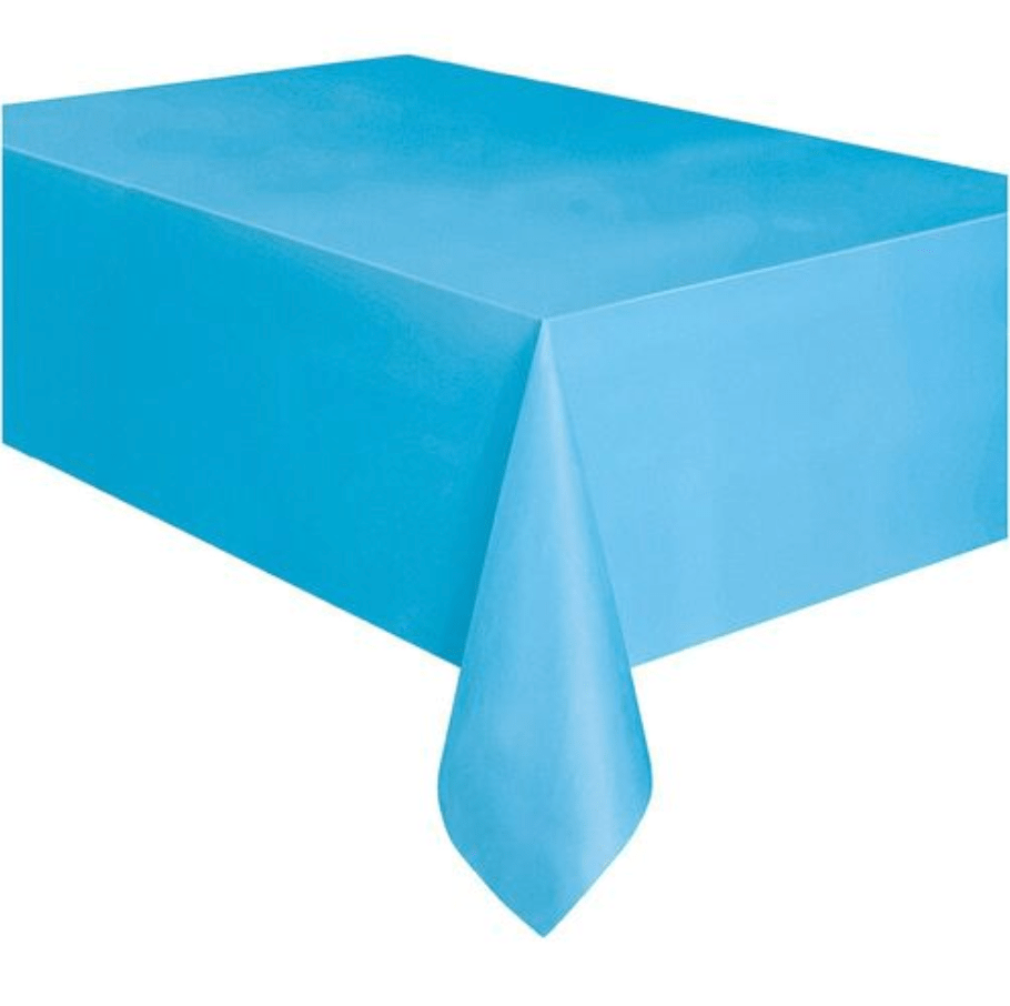 Powder Blue Rectangular Plastic Tablecover 137cm x 274cm - The Party Marketplace