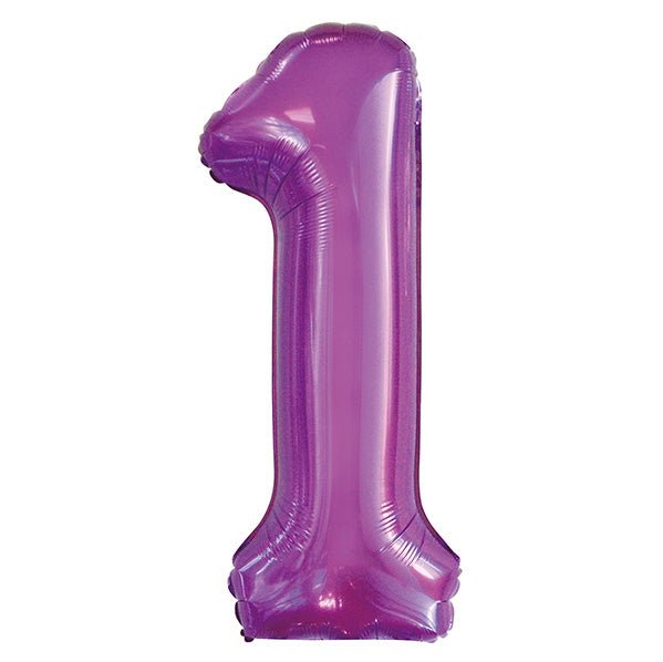 Pretty Purple "1" Numeral Foil Balloon (86cm) - The Party Marketplace