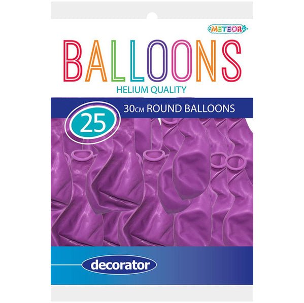 Pretty Purple Decorator Balloons 30cm (Pack of 25) - The Party Marketplace