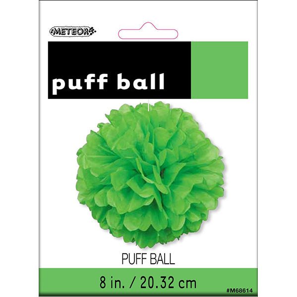 Puff Ball Decoration - Lime Green 20cm - The Party Marketplace