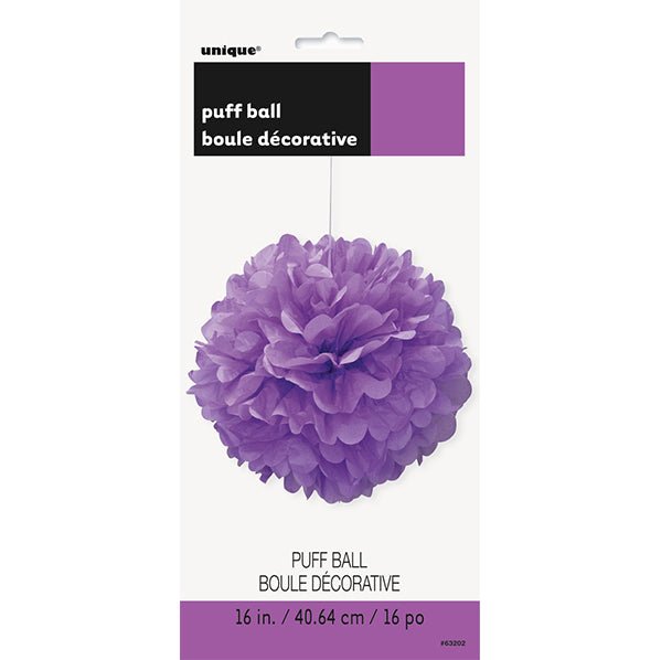Puff Ball Decoration - Pretty Purple 40cm - The Party Marketplace