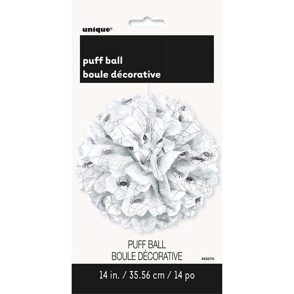 Puff Ball Decoration - Spider Web 36cm - The Party Marketplace