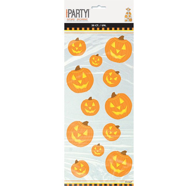 Pumpkin Glow Cello Bags (Pack of 20) - The Party Marketplace