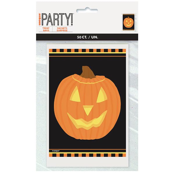 Pumpkin Glow Trick - Or - Treat Bags (Pack of 50) - The Party Marketplace