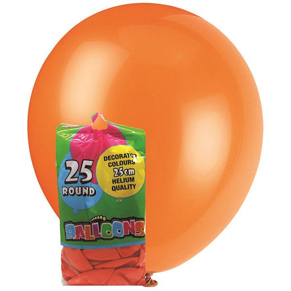 Pumpkin Orange Decorator Balloons 25cm (Pack of 25) - The Party Marketplace