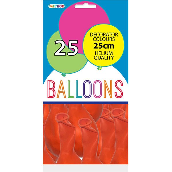 Pumpkin Orange Decorator Balloons 25cm (Pack of 25) - The Party Marketplace