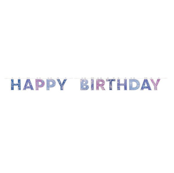 Purple Galaxy "Happy Birthday" Cutout Banner (6ft) - The Party Marketplace