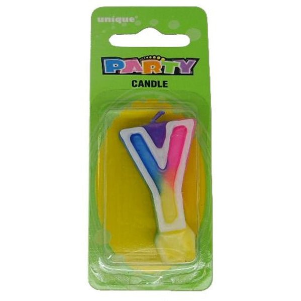 Rainbow Alphabet Candle - Y - The Party Marketplace