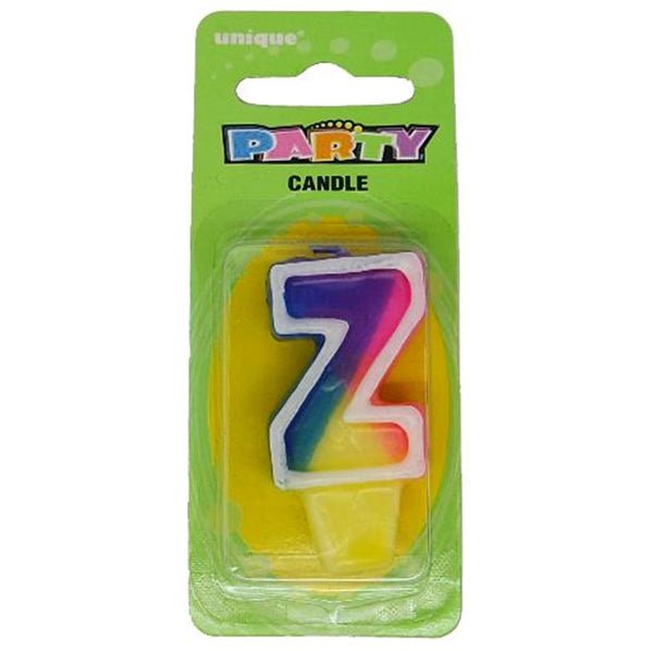Rainbow Alphabet Candle - Z - The Party Marketplace