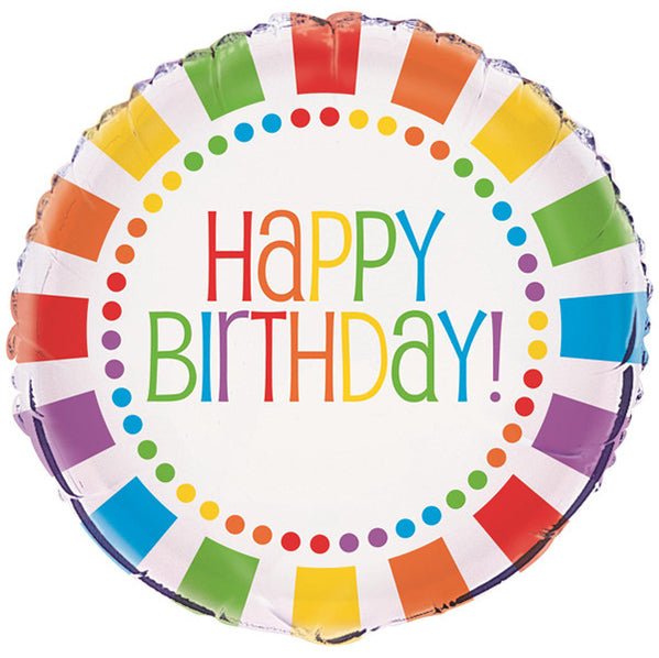 Rainbow Birthday Foil Balloon 45cm - The Party Marketplace