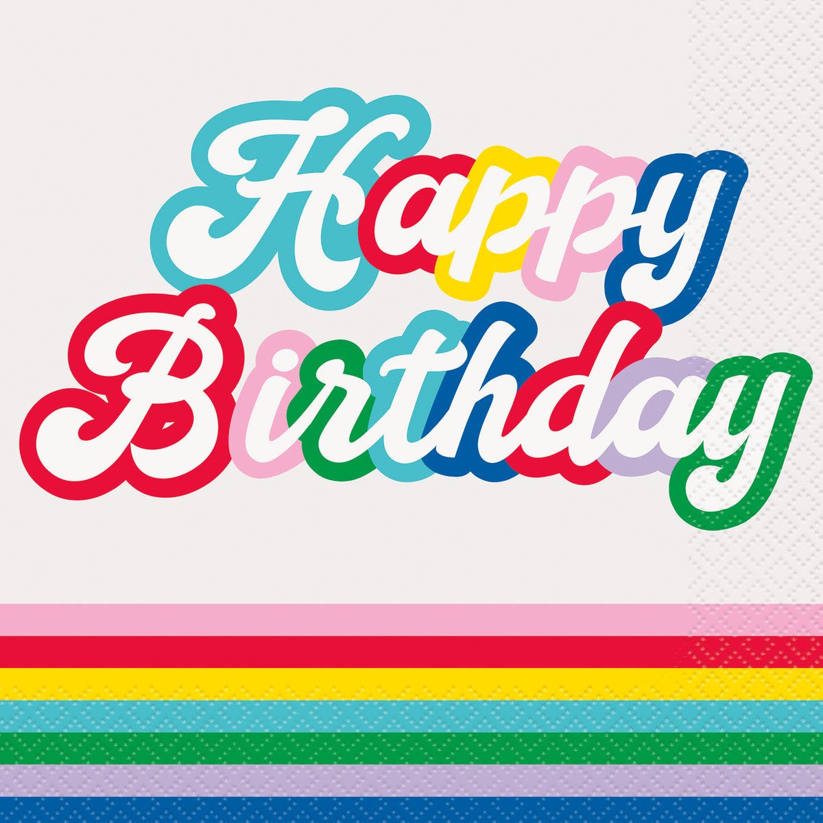 Rainbow Birthday Pop Shop Luncheon Napkins (Pack of 16) - The Party Marketplace