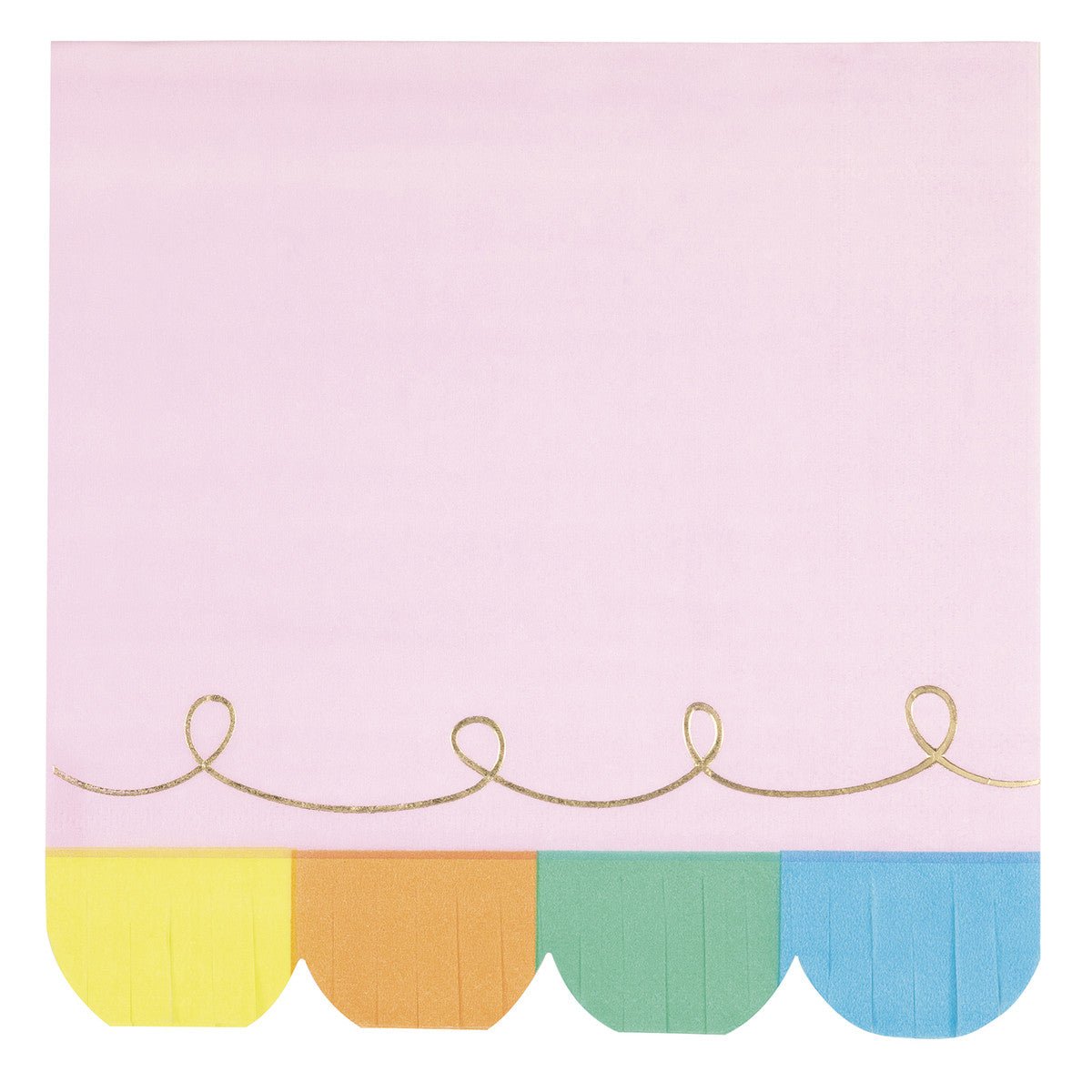 Rainbow Birthday Sweets Foil Stamped Luncheon Napkins (Pack of 16) - The Party Marketplace