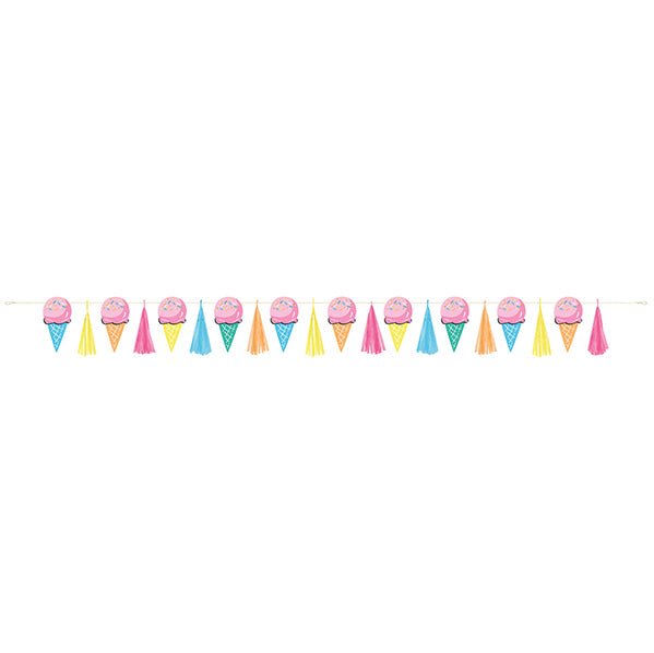 Rainbow Birthday Sweets Garland With Tassels (1.82m) - The Party Marketplace