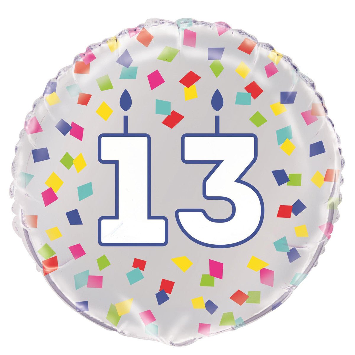 Rainbow Confetti "13" Foil Balloon 45cm - The Party Marketplace