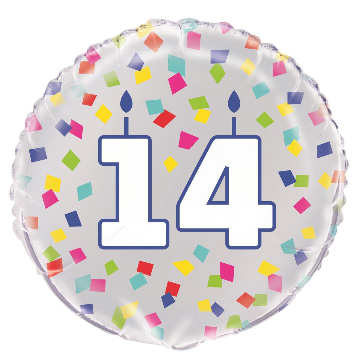Rainbow Confetti "14" Foil Balloon 45cm - The Party Marketplace