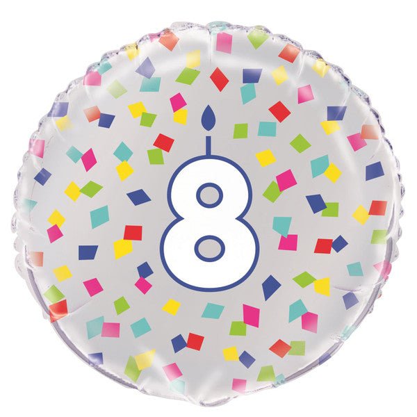 Rainbow Confetti "8" Foil Balloon 45cm - The Party Marketplace