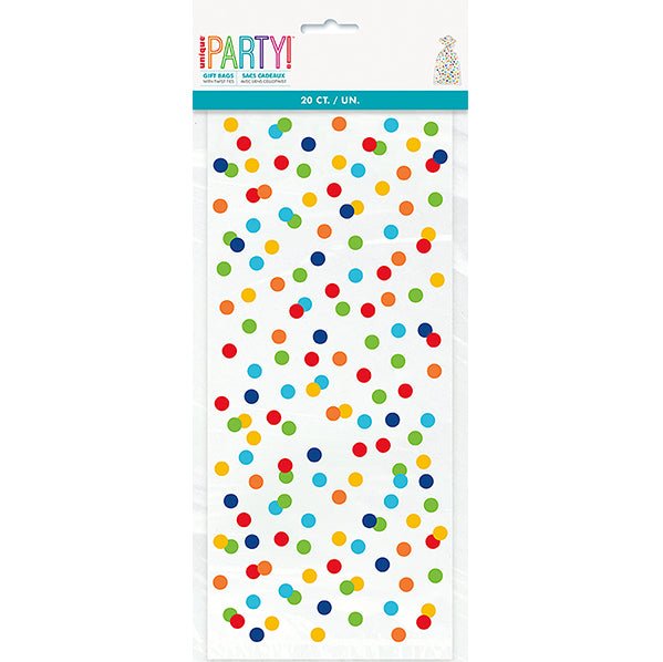 Rainbow Dots Cello Bags (Pack of 20) - The Party Marketplace