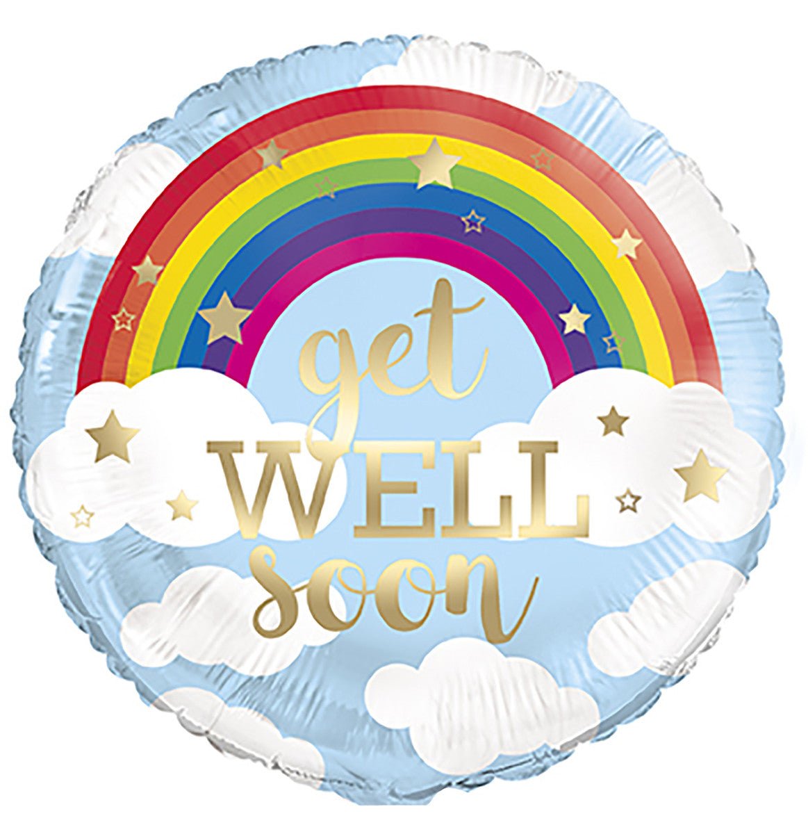 Rainbow "Get Well Soon" Foil Balloon 45cm - The Party Marketplace
