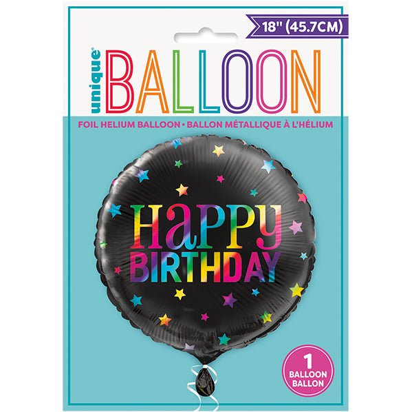 Rainbow "Happy Birthday" Foil Balloon 45cm - The Party Marketplace