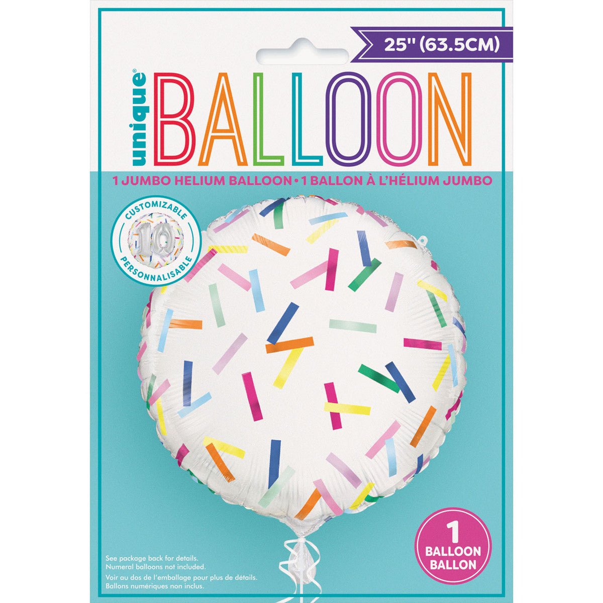 Rainbow Sprinkles Customisable Foil Balloon 63.5cm - The Party Marketplace