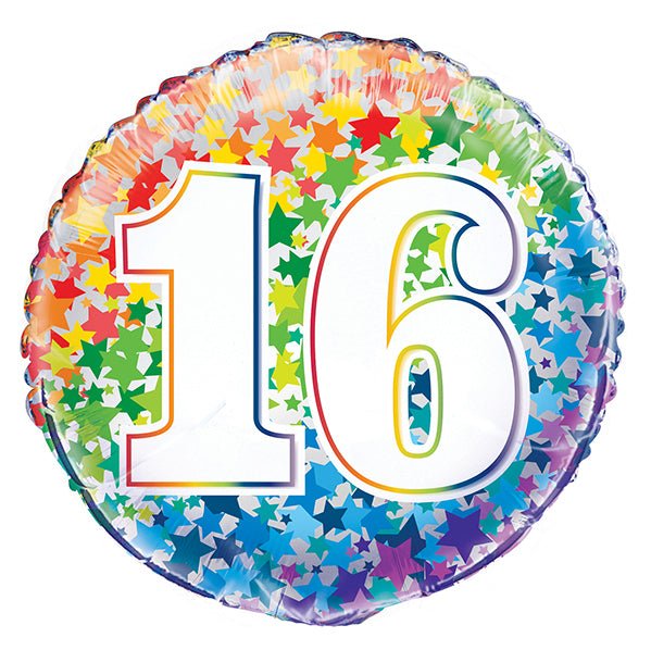 Rainbow Stars "16" Foil Balloon 45cm - The Party Marketplace