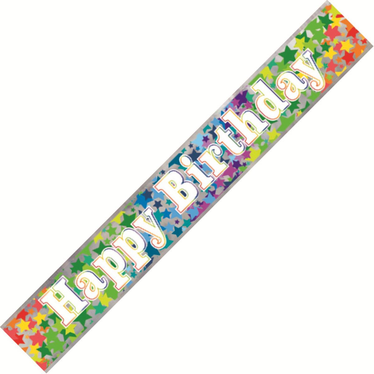 Rainbow Stars "Happy Birthday" Foil Banner - 2.74m - The Party Marketplace